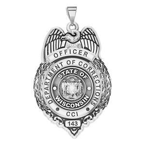 Personalized Wisconsin Corrections Badge with Your Number