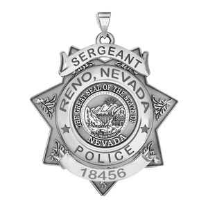 Personalized 7 Point Star Nevada Police Badge with your Rank  Dept  and Number