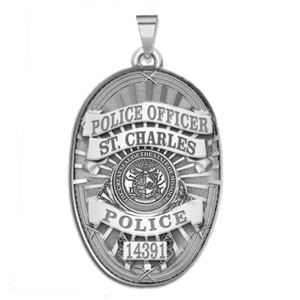 Personalized Oval Shape Missouri Police Badge with Your Rank  Number   Department