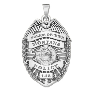 Personalized Montana Police Badge with Your Rank  Number   Department