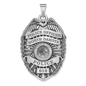 Personalized North Dakota Police Badge with Your Rank  Number   Department