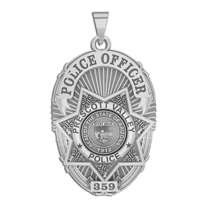 Personalized Prescott Valley Arizona Police Badge with Your Rank and Department