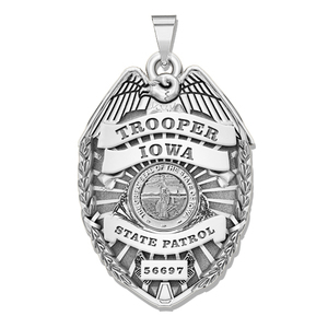 Personalized Iowa Trooper Police Badge with Your Rank  Department and Number