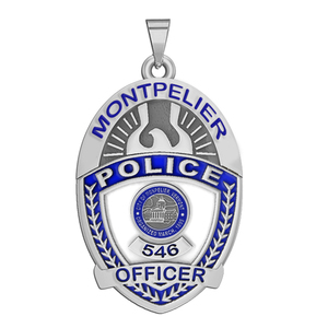 Personalized Montpelier Vermont Police Badge with Your Rank and Number