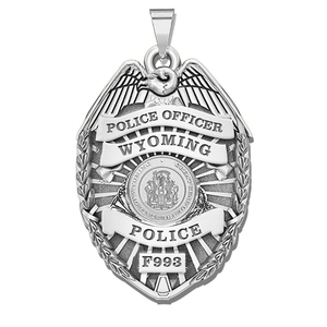 Personalized Wyoming Police Badge with Your Rank  Number   Department