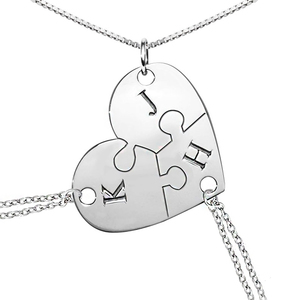 Puzzle Heart Breakable Pendant