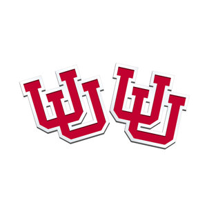 Pair of University of Utah Color Enamel Intertwined U Cuff Links