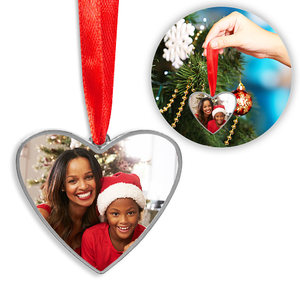 Stainless Steel Heart Photo Engraved Ornament
