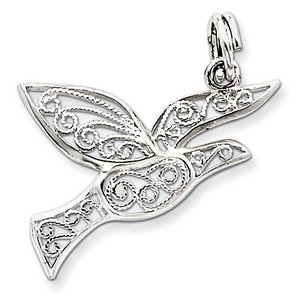 Sterling Silver Filigree Holy Spirit Charm