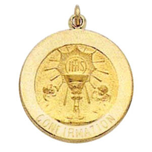 14K Gold Confirmation Religious Medal