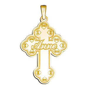 Personalized Cross with  Script Name  Etched