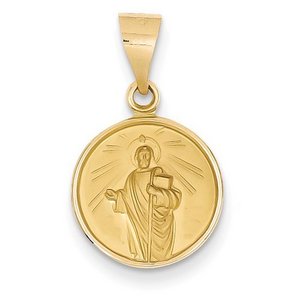 18k Yellow Gold Saint Jude Thaddeus Petite Round Charm