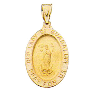 14K Gold Our Lady Of Guadalupe Religious Medal