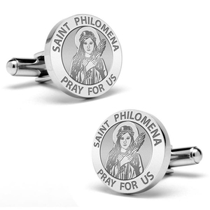 Saint Philomena Stainless Steel Cufflinks