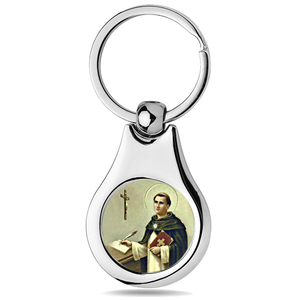 Stainless Steel Color Saint Thomas Aquinas Keychain