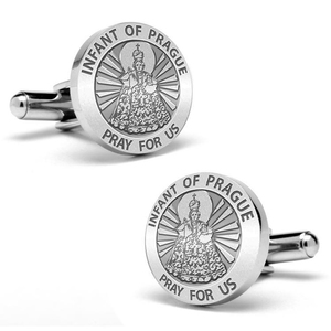 Infant of Prague Stainless Steel Cufflinks