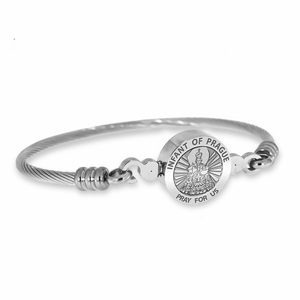 Stainless Steel Infant of Prague Bangle Bracelet