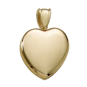 Solid 14k Yellow Gold Premium Weight Heart Photo Locket
