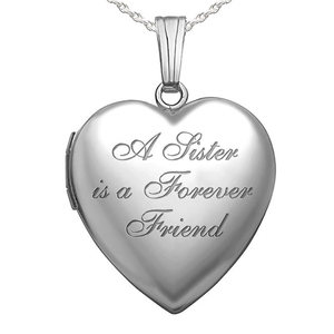 A Sister is a Forever Friend Heart Photo Locket