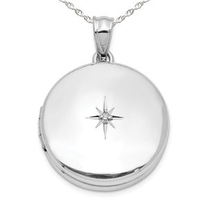 Diamond Round Photo Locket