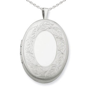 Floral Oval Photo Locket