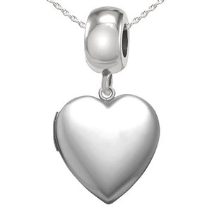 Bead Bracelet Charm Heart Photo Locket