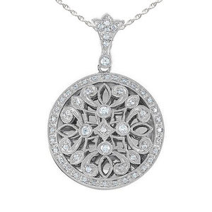 Cubic Zirconia or CZ Round Photo Locket