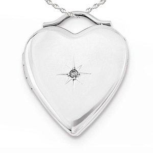 Diamond Heart Photo Locket