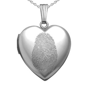 Fingerprint Heart Photo Locket