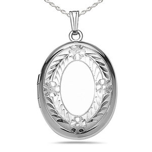 Hand Engraved Oval Photo Locket