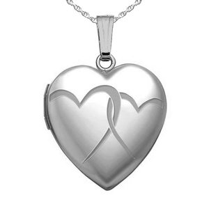 Interlocking Hearts Heart Photo Locket