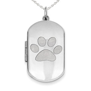 Dog Tag Dog Paw Photo Locket