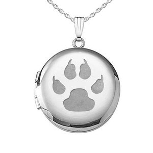 Cat Paw Print Round Photo Locket