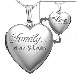 Family Love Heart Photo Locket