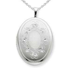 Floral Oval Photo Locket