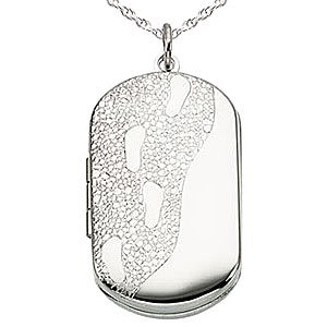Foot Prints Dog Tag Photo Locket