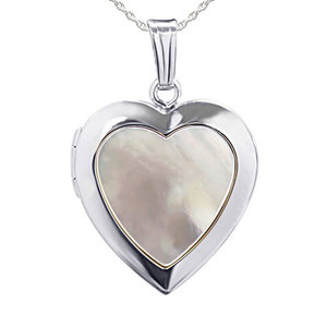Mother Of Pearl Heart Photo Locket