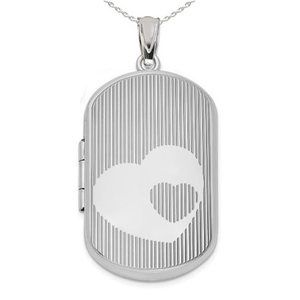 Heart Swirl Dog Tag Photo Locket