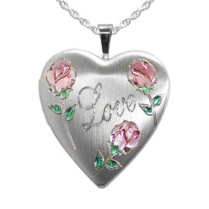 Love with Rose Heart Photo Locket