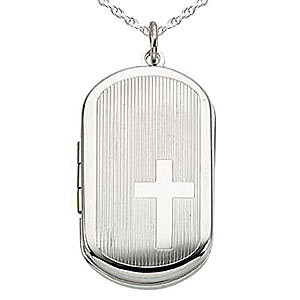 Cross Dog Tag Photo Locket