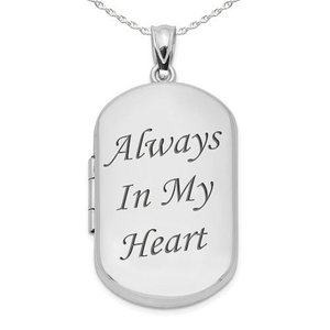 Always In My Heart Dog Tag Photo Locket