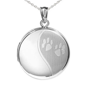 Dog Paw Round Photo Locket