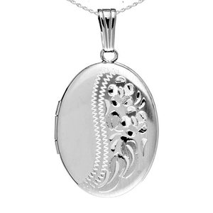 Hand Engraved Oval Photo Locket