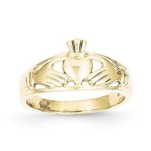 14k Polished Ladies Claddagh Ring