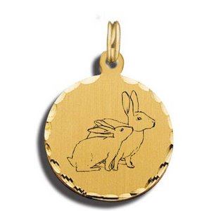 Rabbit Charm Black   White