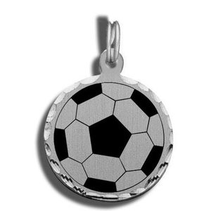 Soccer Charm Black   White