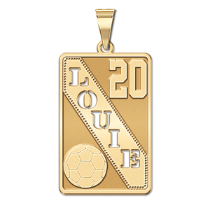 Personalized Soccer Pendant w  Cut out Name   Number