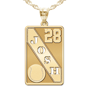 Personalized Baseball Pendant w  Cut out Name   Number