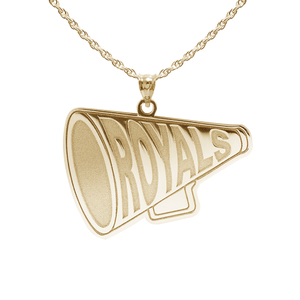 Custom Cheerleader  Megaphone  Charm or  Pendant w  Team Name