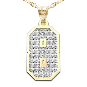 Jersey Hammered Single Number Charm or  Pendant